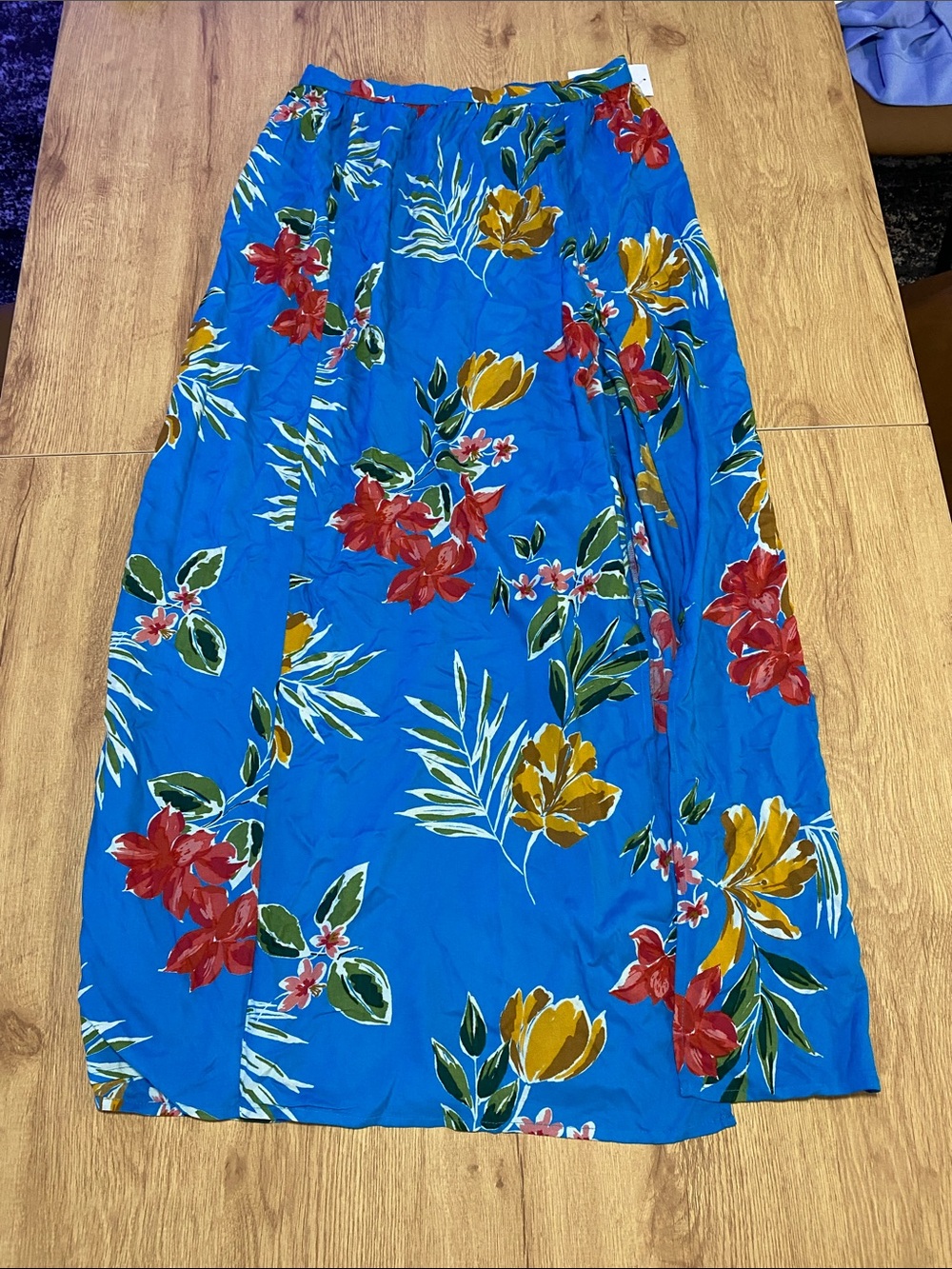 Patrons of Peace Blue and Green Tropical Print Skirt
